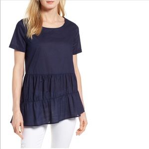 Nordstrom Navy Light Cotton Blouse